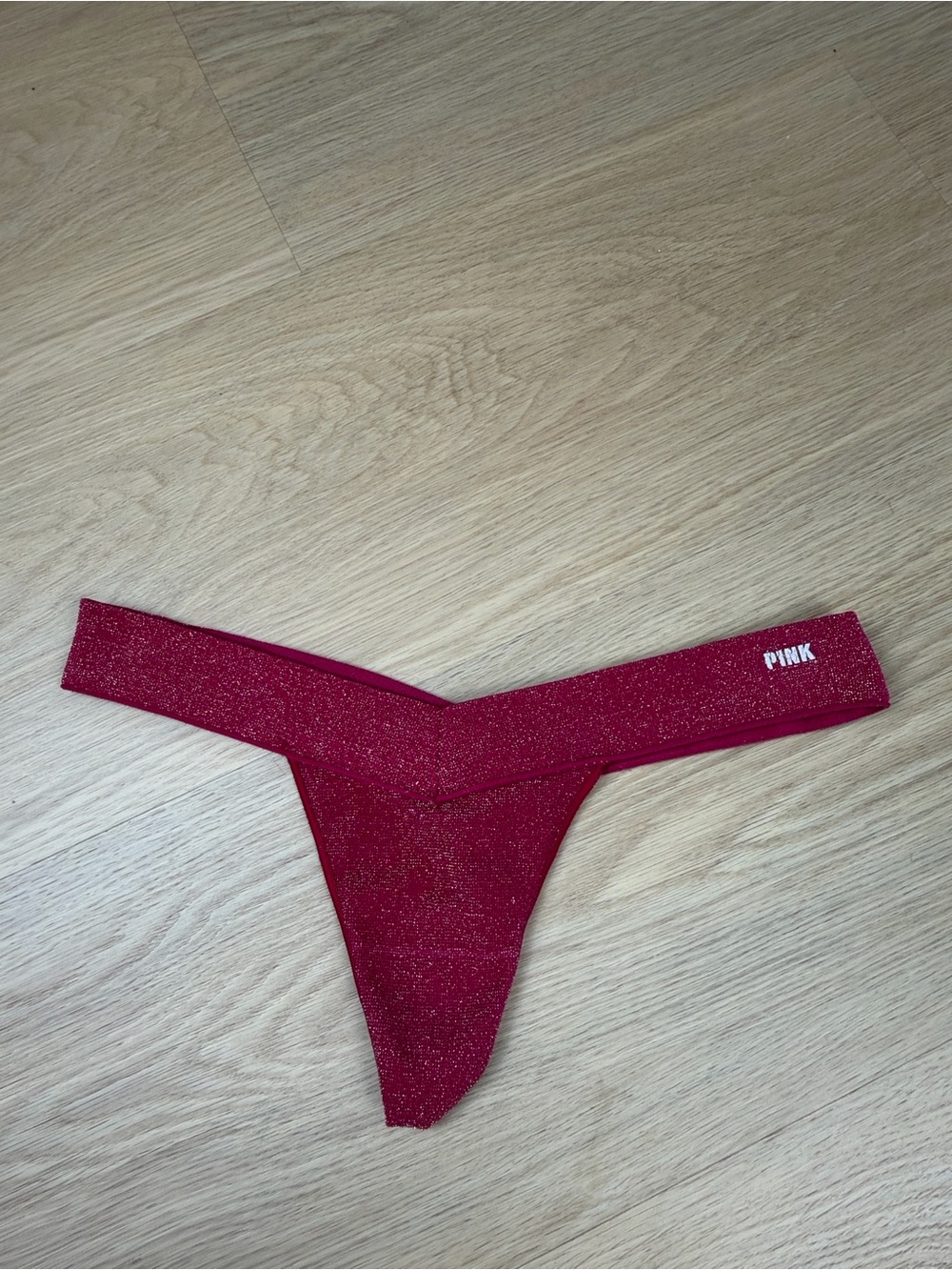 PINK Victoria's Secret Metallic Thong Panty M